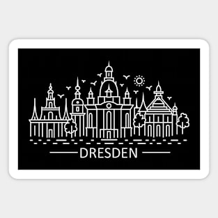 Dresden Line Art (white version) Magnet